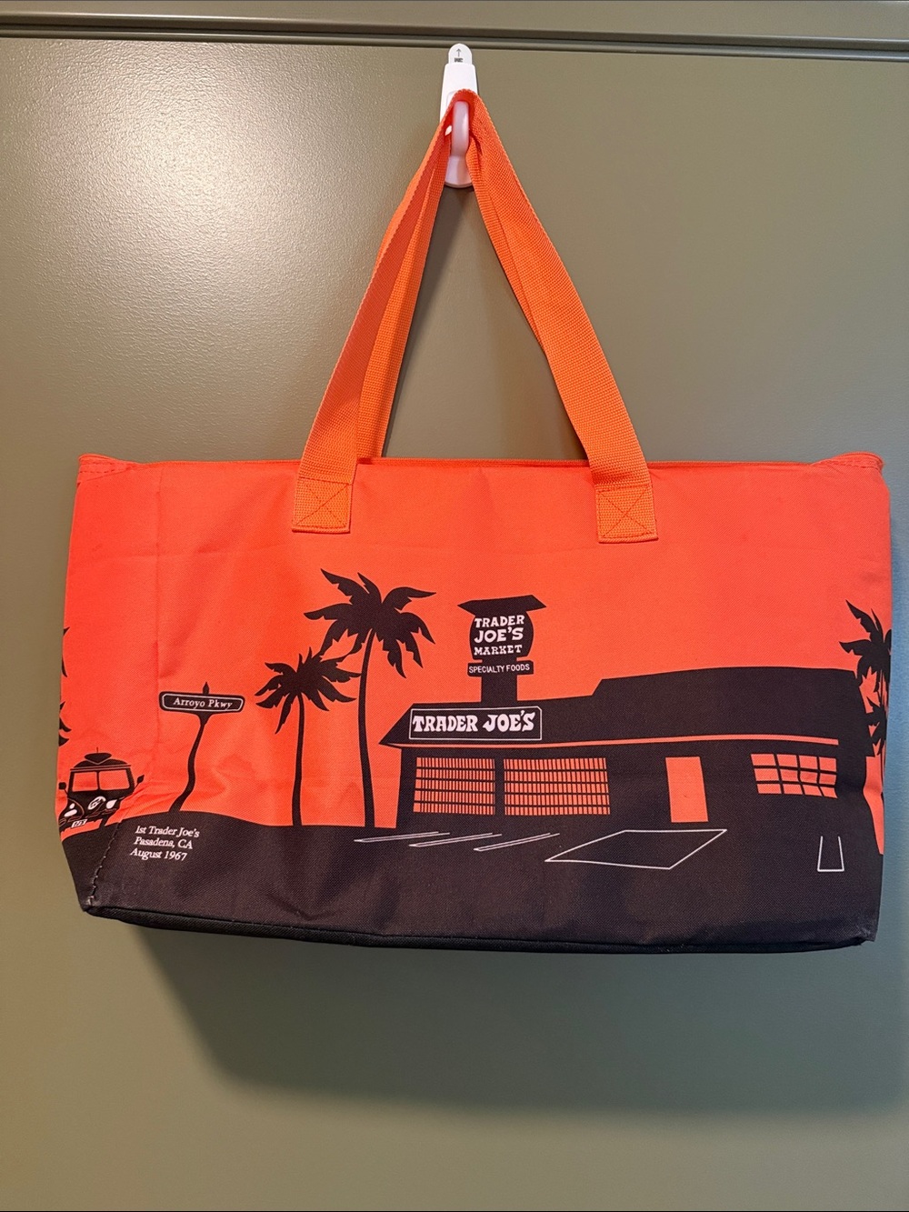 Trader Joe's Orange Canvas Shopper Tote